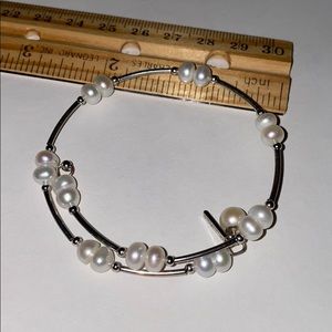 Vantel swirl of pearls bracelet white pearl